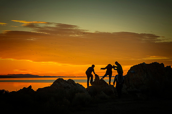 Family Enjoying Sunset